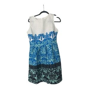 Elegant Blue and Black Womens Dress